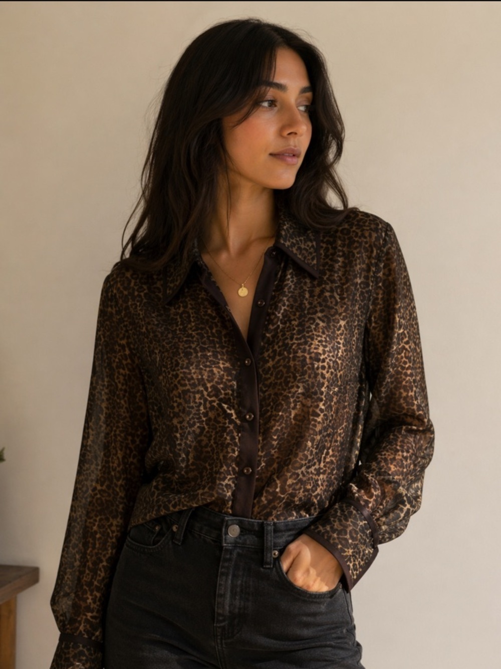 13. Nabi‎ leopard blouse. Large